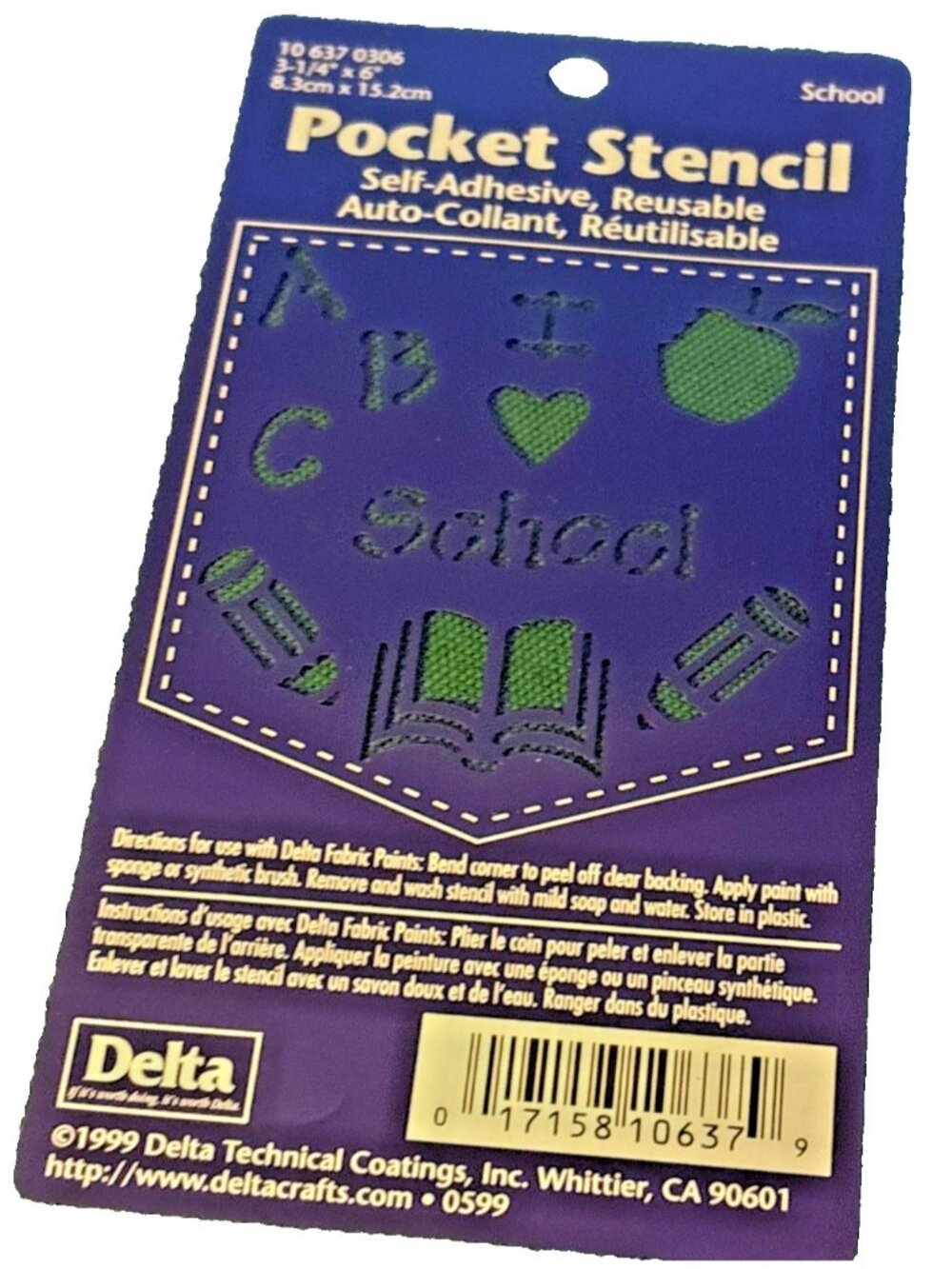 Vintage Delta Pocket Stencil School Design Self-Adhesive Reusable Craft Stencil